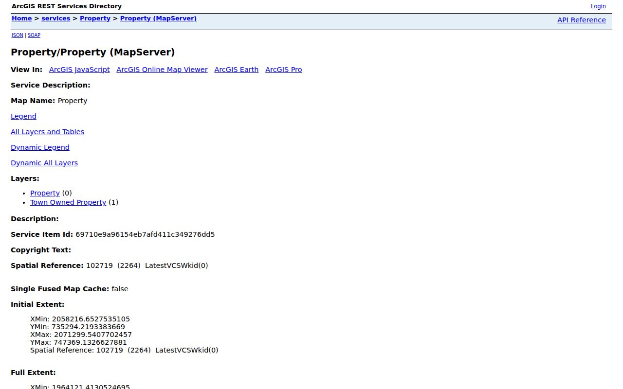 Cary GIS property service with property layers and identify tools